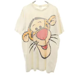 THE Disney STORE ザディズニーストア 90s オールド USA製 ティガー 半袖 シングルステッチ 両面プリント Tシャツ free ホワイト メンズ 古着