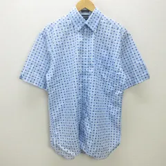 H■トミーヒルフィガー/TOMMY HILFIGER 水玉ドット柄 半袖BDシャツ【M】水色/MENS■111【中古】