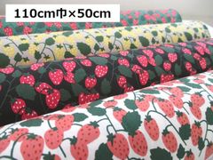 コットンこばやし　綿ブロード　いちごランナー　苺　イチゴ　いちご柄　生地　布地　110cm巾×50ｃｍ