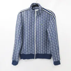 極美品 近年モデル ラコステ モノグラム トラックジャケット XL ネイビー 極美品 近年モデル ラコステ モノグラム トラックジャケット XL