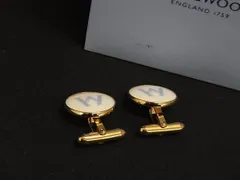 WEDGWOOD ウェッジウッド カフリンクス カフスボタン アクセサリー ビジネス 紳士 メンズ ホワイト系×ライトブルー系 DI9225のサムネイル