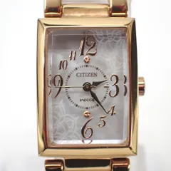 Ft1246701 シチズン 腕時計 ソーラー Wicca B035-S051843 ゴールド シェル文字盤 レディース CITIZEN 中古