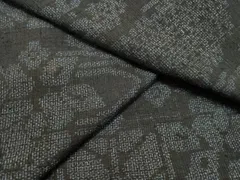 平和屋着物●結城紬　100亀甲　流水草花文　正絹　逸品　DAAS2244tw