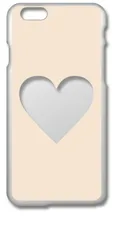 【新品未使用】iPhone6 Plus / 6s Plus アイフォン6sプラス クリア ハードケース (アイボリー) ハート窓 アレンジ くすみカラー カバー スマホケース cl-iphone6splus-365