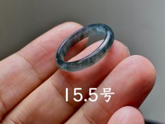L13-119 氷種 煙灰〜黒翡翠 15.5号 グアテマラ産 A貨 本翡翠 くりぬき リング