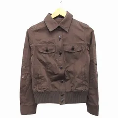 メイソングレイ MAYSON GREY デニム ジャケット ステンカラー シンプル 切替リブ 綿混 1 ブラウン 茶 /HT19のサムネイル