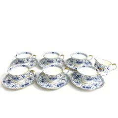 NARUMI Bone China ナルミ ボーンチャイナ カップ&ソーサー 6客  クリーマー1個 まとめセット    ホワイト/ブルー  / 240002231591