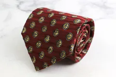 エルメネジルドゼニア ブランド ネクタイ シルク ボーダー柄 総柄 PO メンズ レッド Ermenegildo Zegna 【中古】