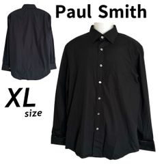 Paul Smith  LONDON ポールスミス ロンドン メンズ 長袖シャツ XL カフスデザイン 553-603 990  綿 コットン ブラック系 (D046)★