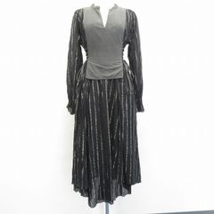 アメリ AMERI ワンピース ロングワンピース ストライプ ブラック系 [a936519]