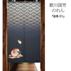 【MINIBOX のれん制作工房 正規販売店】【匿名配送ネコポス 送料無料】のれん「歌川国芳_金魚 01」85x150cm【日本製】スタジオジブリ 家紋 トトロ 千と千尋 和風 目隠し