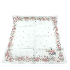 シール付き未使用品　NINA RICCI ニナ リッチ　ハンカチ　スカーフ　花　フラワー　刺繍　コットン