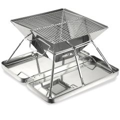 アウトドア 2-4人用 ステンレス製 収納ケース付き キャンプ 焚き火台 バーベ