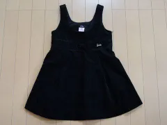 バービー Barbie 子供服 アウトレット 子供服 女の子 チュニック 130cm ★3 ジャンパースカート 黒 コーデュロイ 秋 冬 ガールズ 女児 キッズ 【中古】 ユーズド リサイクル 古着