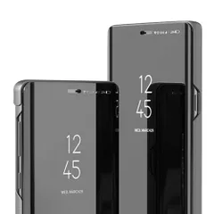 P20 Pro ケース 手帳  ミラー光沢 ハイブリット 手帳 ケース 【Color】 ブラックのサムネイル