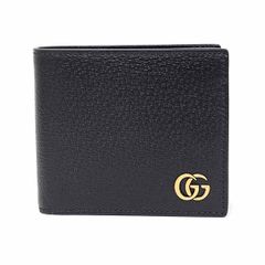 GUCCI グッチ GGマーモント コイン ウォレット 二つ折り財布 ダブルG メンズ レザー 428725 ブラック 未使用品