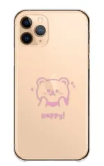 iPhone12 Pro Max ケース カバー アイフォン12 プロマックス スマホケース ハードケース くまさん クマ 熊 ベアー おしゃれ かわいい イラスト シンプル 透明 クリア カラー04