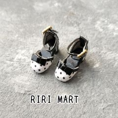 オビツ11　リボン付きパンプス　ねんどろいどどーる　ヒール　靴　水玉