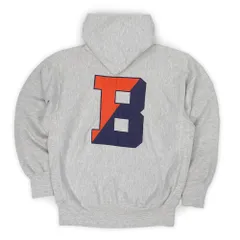 チャンピオン Champion 90s 90年代 リバースウィーブ スウェットパーカー カレッジロゴ 両面プリント MADE IN USA アメリカ製 刺繍 トリコ ヴィンテージ 古着 メンズ パーカー 霜降りグレー XXL【中古】