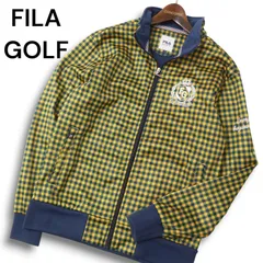 FILA GOLF フィラ ゴルフ 秋冬 裏起毛★ ロゴ刺繍 ギンガム チェック トラック ジャケット ブルゾン Sz.L メンズ