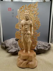 古美術　木彫り　一刀彫　オブジェ　仏像 限定版 檜一杢彫り「千手観音菩薩像」 ー 三宝堂オンライン