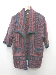 ◇ <!-利用不可文字-!>ROSE BUD ローズバッド ニット 厚手 カジュアル 長袖 カーディガン サイズF ネイビー系 レッド系 レディース P  【1402160007933】