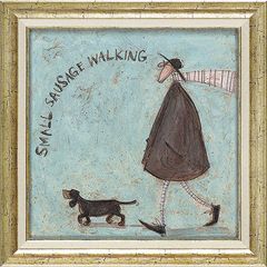 インテリア 絵画 サムトフト 絵画 新作 「 小さなソーセージのおさんぽ 」 Gel加工 Sam Toft 絵画 インテリア 壁掛け 絵画 額入り 絵画 ポスター 絵画 海 インテリア 雑貨 アンティーク アンティーク調 ヨーロピアン インポート 複製画
