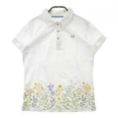 サイズ：0 MASTER BUNNY EDITION マスターバニーエディション  半袖ポロシャツ 花柄 ホワイト系 [240101287174]# ゴルフウェア レディース ストスト