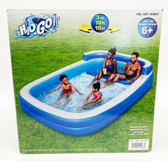 H2OGO インフレータブル ファミリープール 305×218×69cm ヘッドレスト カップホルダー 水遊び 未開封 R2507-024