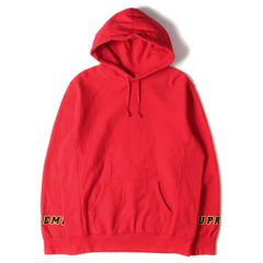 Supreme シュプリーム パーカー 袖アップリケ ロゴ スウェットパーカー Wrist Logo Hooded Sweatshirt 19SS レッド 赤 L トップス フーディー スウェットシャツ ブランド