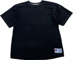 Champion バックプリント tee BLACK AUTHENTIC - メルカリ