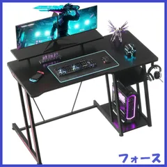 ゲーミング ゲーミング pcデスク pc 机 台下区分収納対応 収納ラック2段付き テーブル テーブル desk パソコンデスク gaming 幅120cm 黒い ゲームデスク ゲーミングデスク