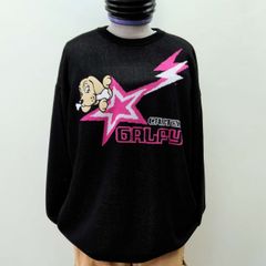 ガルフィー　ほしのセーター　 黒　　Lサイズ　A sweater featuring the character Galfy