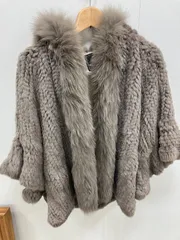 A【ヴィンテージ】グレースコンチネンタル ポンチョ ファー付きポンチョ フード付き 冬物 アウター 高級感 GRACE CONTINENTAL