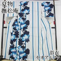 撫松庵の浴衣 朝顔 セオアルファ 美品　✴︎浴衣単品 Amazon.co.jp: 撫松庵 「絞り朝顔」 黄色 セオアルファ浴衣 夏