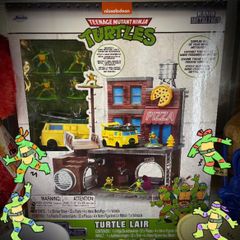 【JADE】アニメ シーン再現 ジオラマ NANO SCENE TMNT TURTLE LAIR W/4 FIGURES + VEHICLE【タートルズ ミニカー】