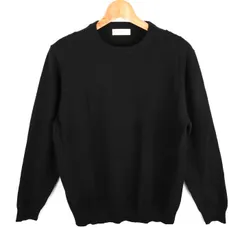 バックナンバー セーター トップス クルーネック ニット ウール混 メンズ Lサイズ ブラック BACK NUMBER 【中古】