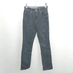 ◇ Θ SOMETHING サムシング 豹柄 ワンポイント デニムパンツ サイズ27×32 ブルー系 レディース E  【1505290015691】