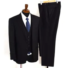 美品 パーソンズ フォーメン ３ピース 2つボタン シングルスーツ M AB4 ブラック ノータック ブラックスーツ PB01S2B 合物 春夏秋  5XI011 【送料無料】【中古】【メンズビジネス】202509