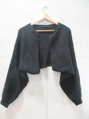 SHEIN DAZY ニットカーディガン ボレロ 長袖 無地 ブラック Lサイズ