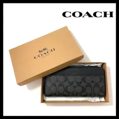 【COACH】アコーディオン ウォレット シグネチャー キャンバス F58112 長財布 ラウンドファスナー ブラック/黒 コーチ (SER-5387)