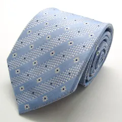 シャルル・ジョルダン ブランド ネクタイ ストライプ柄 花柄 小紋柄 シルク PO メンズ ブルー CHARLES JOURDAN 【中古】