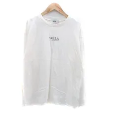 アズールバイマウジー AZUL by moussy Tシャツ カットソー 長袖 プリント L オフホワイト 黒 ブラック /HO51