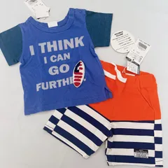 新品 未使用 タグ付き 80 BREEZE ブリーズ 半袖　半ズボン　ショートパンツ　ブルー　オレンジ ストレッチ　男の子　女の子 ベビー 赤ちゃん カジュアル