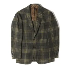 【美品】RING JACKET リングジャケット カーキ×マスタード系 サイズ:48 | ハウスチェック ツイード 段返り3B テーラード ジャケット (RT059F57E) / MEISTER | アウター ブレザー 上着 | 日本製【メンズ】【中古】