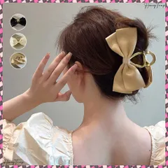 送料無料 ビッグリボン ヘアクリップ レディース春 リボンクリップ 韓国風 リボンバレッタ トレンドヘアアクセサリー 大人可愛い髪飾り まとめ髪 オフィスカジュアル 女子会 結婚式パーティ女性 BIGリボン光沢感 ヘアアレンジグッズ