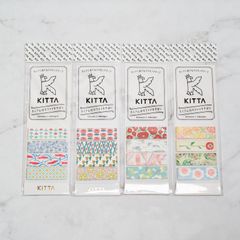 （ボタニカル4点セット）キングジム KITTA フラワー2 / ジョウケイ / レトロ / カラクサ / コンパクトなマスキングテープ _