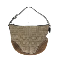 良好 COACH コーチ ミニシグネチャー ワンショルダーバッグ ブラウン キャンバス レディース　240001134898