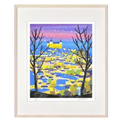 Hari Tatsuo 風景画 「城と湖」 シリアルNo.14/300 はりたつお「城と湖」 | ユーパワー オンラインショップ