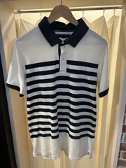 TOMMY HILFIGER トミー ポロシャツ 半袖 ホワイト ネイビー ボーダー A-927